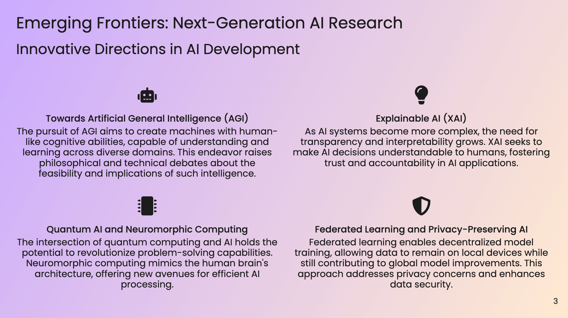 Emerging Frontiers: Next-Generation AI Research