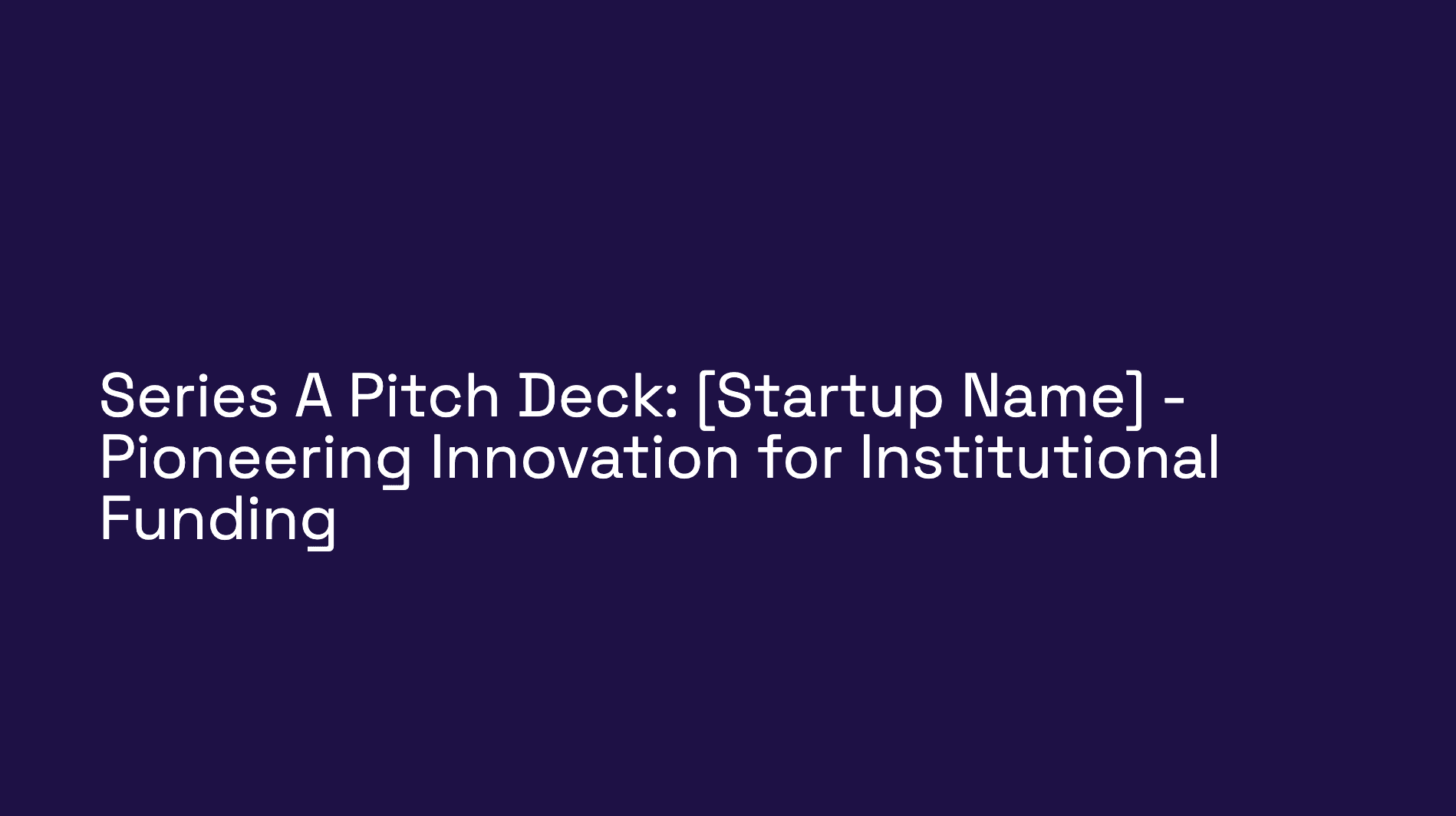 Startup Pitch Deck template preview