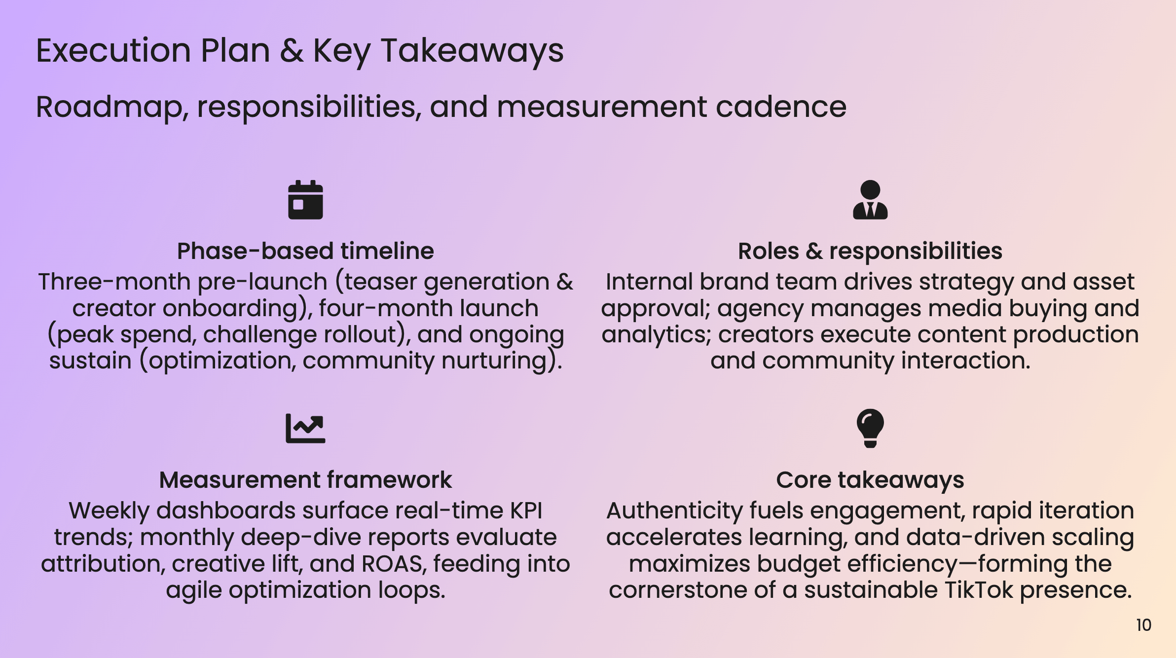 Execution Plan & Key Takeaways - Phased roadmap and summary