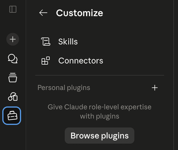 Open Connectors, then Browse plugins.